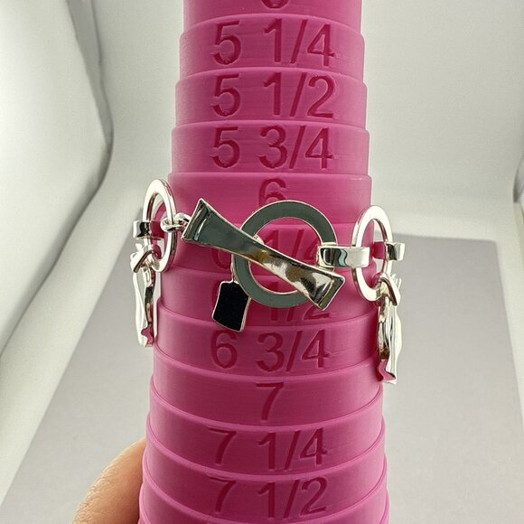 RLM Robert Lee Morris Bracelet Charm Round Modernist Bronze Sculptural QVC 78g - Picture 12 of 14